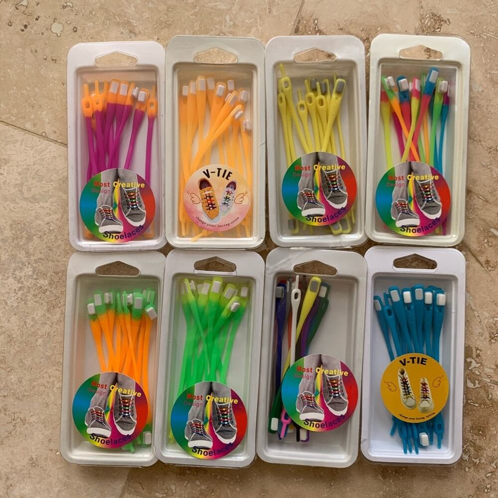 Plastic rubber shoe v- ties